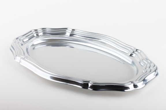 Servierplatte silber 
					- Polystyrol-Kunststoff -
				