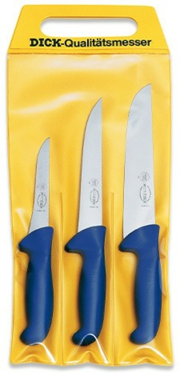 F-Dick Messerset 3-teilig - 1 Stechmesser / 1 Blockmesser / 1 Ausbeinmesser -