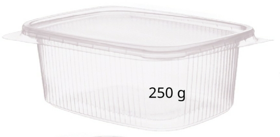 250 g Becher mit Deckel
					Karton/Inhalt 250 St&uuml;ck
				