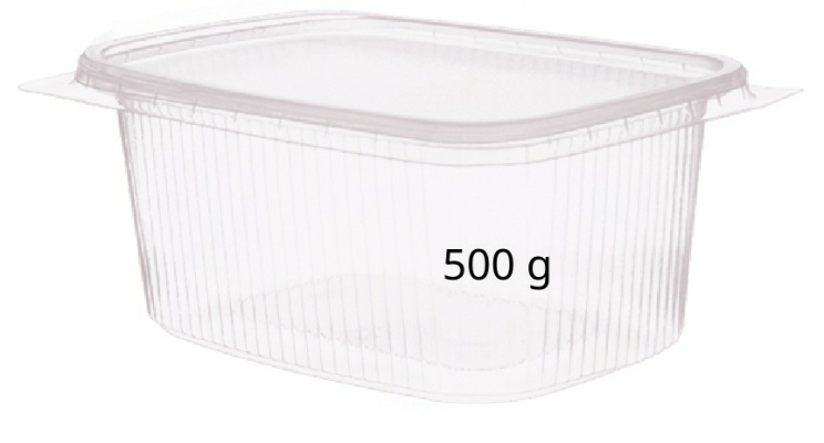 500 g Becher mit Deckel Karton/Inhalt 250 Stück