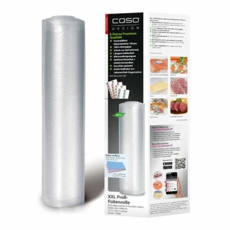 CASO Vakuumfolie 40 cm x 1000 m Rolle Rippenstruktur