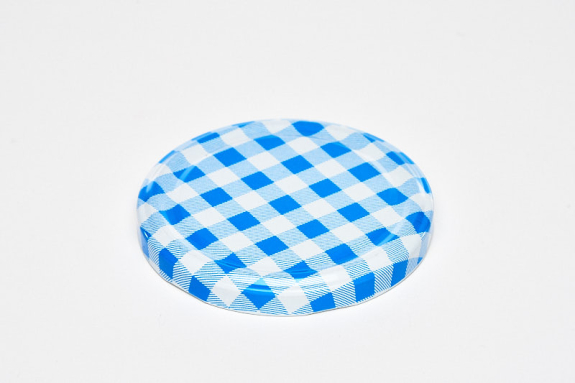 Gl&auml;serdeckel &Oslash;82mm
					- blau/wei&szlig; -
				