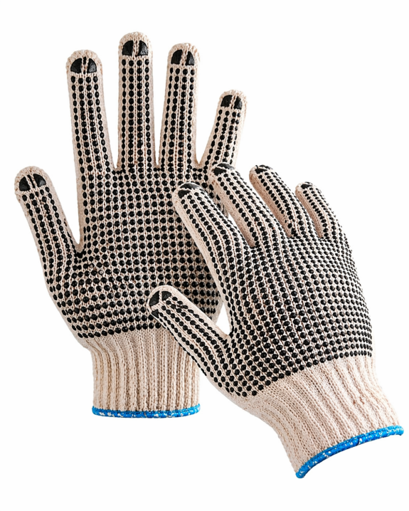 Baumwollhandschuh mit Noppen
					Material Baumwolle/PVC
				