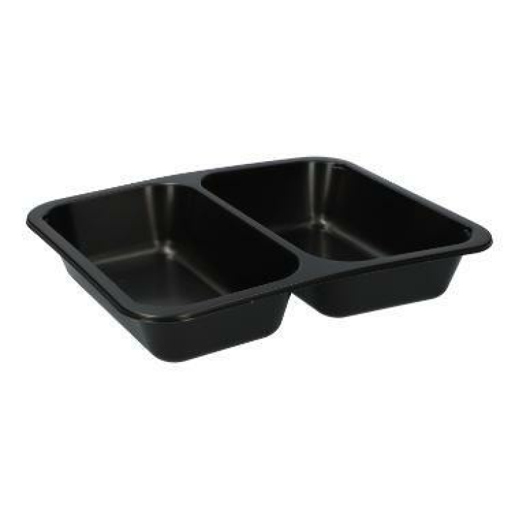 Menüschale PP schwarz 2-geteilt - 360 Stück im Karton -