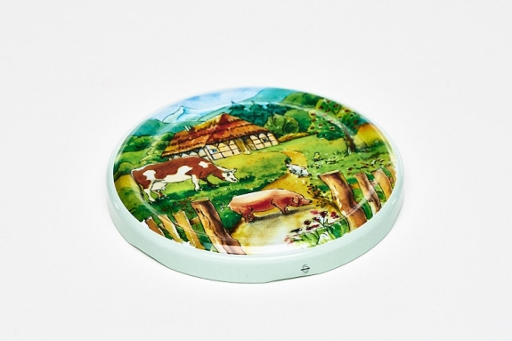 Gl&auml;serdeckel &Oslash;82mm
					- Bauernmotiv - 
				