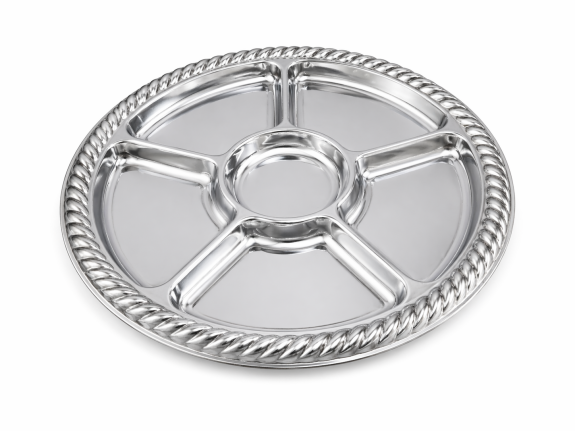 Partyplatte rund silber mit Einteilung 
					&oslash; 40 cm
				