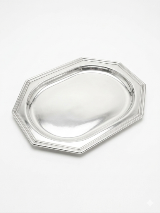 Partyplatte achteckig silber - 24 x 35 cm -