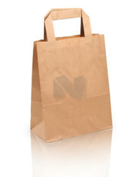 Papiertragetasche braun  26 + 17 x 26,5 cm