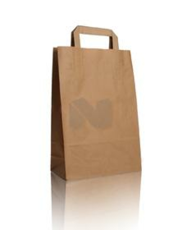 Papiertragetasche braun  26 + 20 x 25 cm
