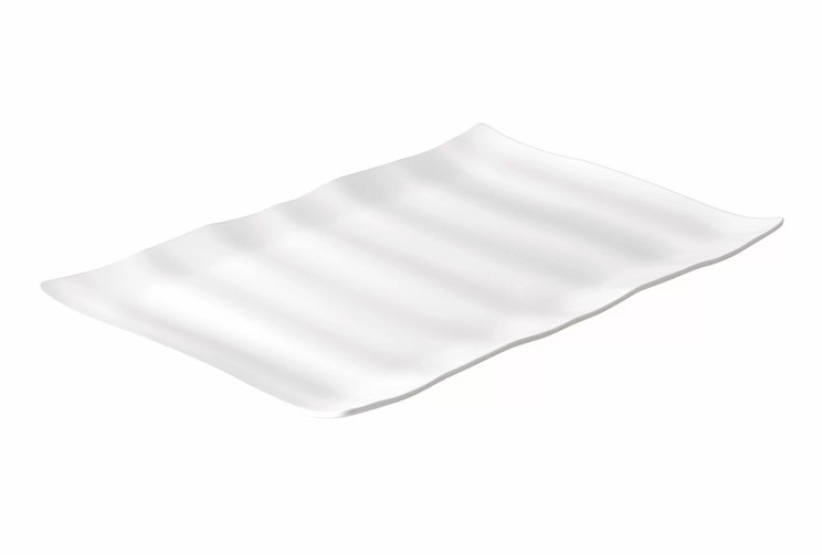 Auslageplatte gewellt ABS 420x280mm weiß - Rigaflex / Bruchsicher -