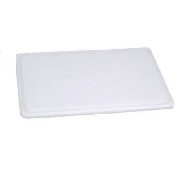 Schneidbrett weiß 60 x 40 x 3 cm - mit Saftrille -