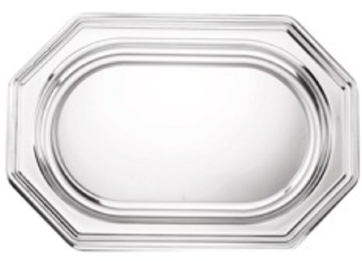 Partyplatte achteckig silber - PET -