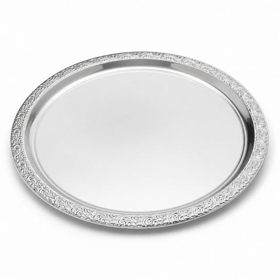 Tablett rund silber
					- 35 cm -
				