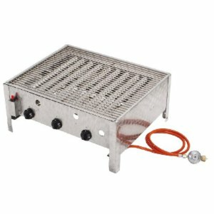 Wurstbräter CNS  3-flammig mit Rost / CNS