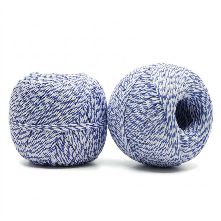 Wurstgarn 3-fach 200 g - blau/weiß -